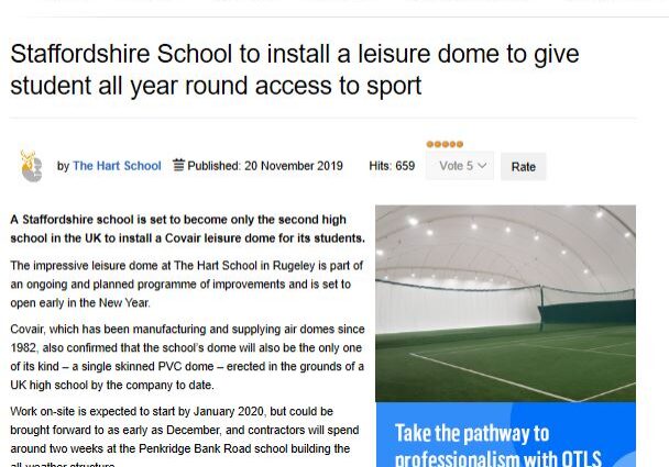 FE news hart school header